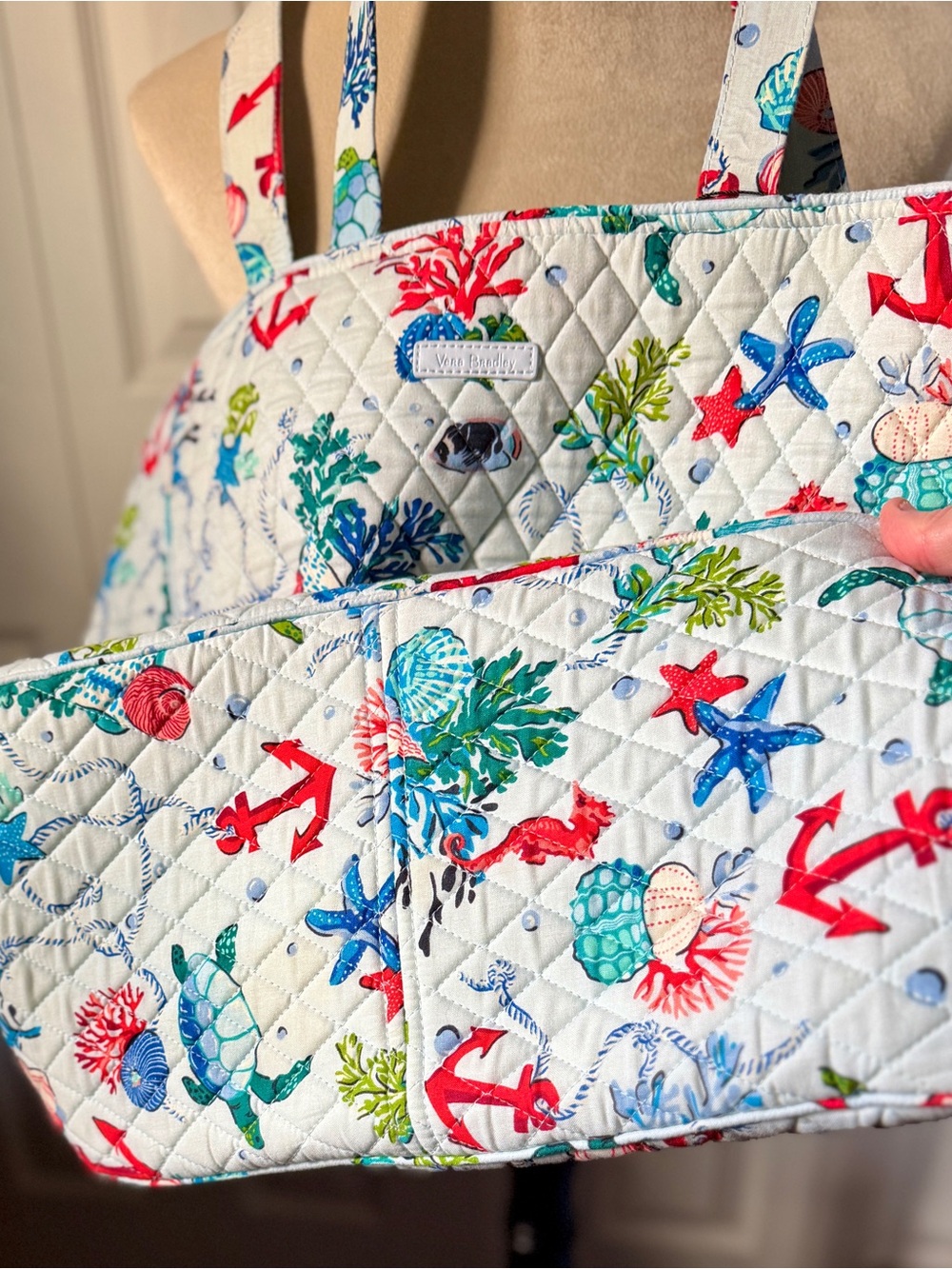 Vera Bradley Grand Tote and wallet crossbody Anchors Aweigh - Picture 6 of 13